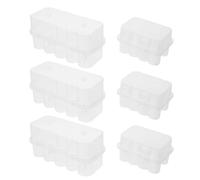 Operitacx 6 Piezas Caja Transparente para Almacenamiento de Soluciones Médicas y Medicamentos, Plástico Ligero Resistente a Temperatura con Ranuras Múltiples, Tamaño 12x5.8x5cm para Uso