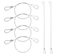 Operitacx 6 Piezas Cuerda De Alambre Atar Acero Seguridad Acollador Ataduras Cámara Accesorios Silver