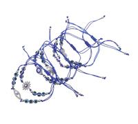 Operitacx 6 Piezas Pulsera de Cuentas Ajustable con Ojo Turco Azul, Resistente a Rayaduras y Cómoda, Adecuado para Fiestas y Eventos de Buena Suerte