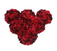 Operitacx 6 Pinzas Pelo Flores Artificiales de Peonía Extragrandes de 4 Pulgadas, Color Vino Tinto, Accesorio Versátil para Bodas, Fiestas y Decoración de Sombreros, Paquete de 6