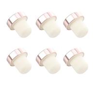 Operitacx 6 Tapones de Vino Fugas de Aluminio Dorado en Forma de T Herméticos y Reutilizables para Botellas de Vino