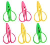 Operitacx 6 Tijeras Mini para Bordado con Funda Protectora, Acero Inoxidable, Colores Rosa Verde Amarillo, Tijeras Hogar y Manualidades, Portátiles para Costura y DIY