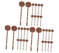 Operitacx 60 Piezas Base De Horquilla Bandeja En Clip De Pelo Bandeja En Abrazaderas De Pelo Clip De Con Biseles Base Redonda Horquillas DIY De Joyería