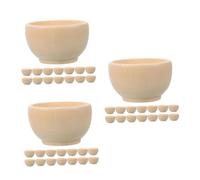 Operitacx 60 Piezas Decorativos Pequeños Cuencos de Madera Sin Acabado para Manualidades Infantiles Materiales para Artesanía y Adornos Rústicos para Decoración y Proyectos Diy