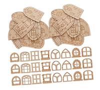 Operitacx 64 Piezas Puertas Miniaturas de Madera sin Pintar para DIY Decoración de Casas de Hadas y Jardines Adornos Paisaje Puertas de Duendes para Manualidades Infantiles