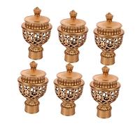 Operitacx 6piezas Tapón De Cortina Decoración Patrón De Flores Remate para Barra De Cortina Tapa para Sala De Estar y Hogar