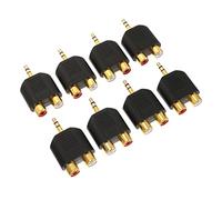 Operitacx 8 Piezas Adaptador Divisor de Audio Estéreo Macho Hembras Transmisión Sin Distorsión para Auriculares Altavoces y TV Compatible con Entrada Auxiliar Roja y Blanca