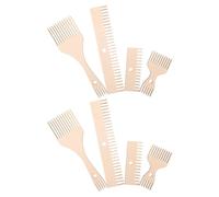 Operitacx 8 Piezas Peine de Tapicería de Madera de Doble Extremo para Telar, Herramienta Ligera y Cómoda Diseño Artesanal para Proyectos de Tejido de Alfombras y Arte en Fibra