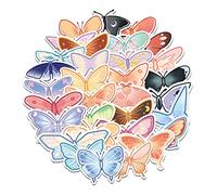 Operitacx 80 Piezas Pegatinas De Dibujos Animados Mariposas Calcomanías De Mariposas para Decoración para Botellas De Agua Ordenadores Teléfonos Portátiles Tabletas y Equipaje