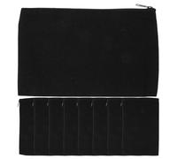 Operitacx 9 Estuches de Lona con Cremallera para Maquillaje, neceseres de Lona en Blanco, Estuches para lápices, Negros de 8.3 x 5 Pulgadas para Guardar artículos de Aseo de Viaje y proyectos de