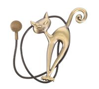 Operitacx Abrazaderas Magnéticas Diseño de Gato Sujetadores Elegantes y Modernos en Aleación Dorada para Cortinas Hogar y Cocina