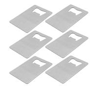 Operitacx Abridor de Botellas de Acero Inoxidable Pack de 6 Piezas Forma de Tarjeta de Crédito, Práctico y Portátil, Adecuado para Abrir Botellas de Cerveza en Fiestas y Uso Diario