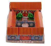 Operitacx Accesorio de Villa de Papel 3D para Culto Ancestral, Villa de Sacrificio Tradicional para Funerales y Festivales, Decoración Ritual de Papel para Festival Ching Ming y Cumpleaños