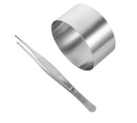 Operitacx Anillo Fundidor de Chocolate de Acero Inoxidable con Clip | Herramienta para Decorar y Servir Postres, Uso Doméstico para Aficionados al Chocolate y Reposteros