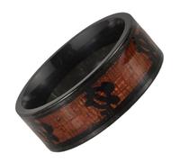 Operitacx Anillo y Diseño de Caparazón de Tortuga Veta de Madera Masculino de Acero Resistente Ligero y Cómodo para Uso Diario