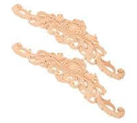 Operitacx Apliques Decorativos de Madera Natural Tallada, 2 Piezas de 30x8 Cm, Incrustaciones para Muebles, Armarios y Paredes, Arte para Decoración del Hogar