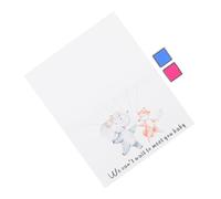 Operitacx Árbol Huellas Dactilares para Revelación Género, Libro De Firmas para Baby Shower, Póster Azul y Rosa 2 Tintas, Kit Decoración Fiesta Revelación Ñiño