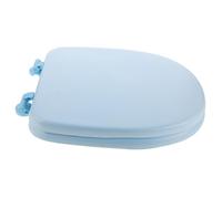 Operitacx Asiento de Inodoro de Espuma Estándar Azul Claro, Cómodo y Flexible, para Baño Doméstico, Reemplazo, Paquete 1 Unidad