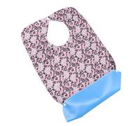 Operitacx Babero para Adultos Mayores Bolsillo Recogedor de Comida, Hebilla Ajustable, Gran Tamaño en Color Peonía Rosada, Adecuado para Comer y Cuidado de Pacientes