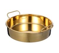 Operitacx Bandeja de Acero Inoxidable para Vapor con Gran Capacidad y Diseño Simple, Plato Redondo con Asas Adecuado para Cocina Diaria y Arroz al Vapor