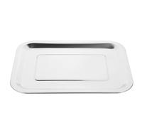 Operitacx Bandeja para Horno de Acero Inoxidable 304, Práctica Bandeja Rectangular Gruesa 27x20x2 Cm, Apta para Barbacoa, Hornear Galletas y Asados, Adecuado para Cocina y Reuniones