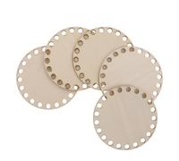 Operitacx Base De Cesta De Madera Para Crochet 10 Cm 5 Piezas Accesorios Para Manualidades Diy Creaciones Redondas Para Tejedores Amantes Del Tejido Obsequio De Temporada Otoño Invierno