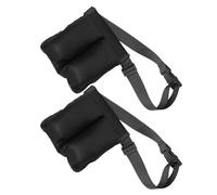 Operitacx Bolsa de Cintura para Aceites Esenciales 2 Piezas Negra con Doble Bolsillo, Organizador Ajustable para Botellas de Masaje y Aromaterapia, Cinturón Porta Botellas para
