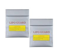 Operitacx Bolsa de Protección Ignífuga para Batería Lipo Pequeña 18x23 Cm, 2 Piezas, Bolsa Segura a Prueba de Explosiones para Almacenamiento y Transporte en Viajes y Hogar