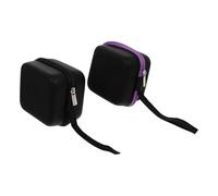 Operitacx Bolsa Portátil para Aceites Esenciales 5ml 2 Piezas, Estuche de Almacenamiento 7 Compartimentos, Material PU Resistente a Golpes, Cordón Colgante, Adecuado para Viaje