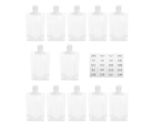 Operitacx Bolsas de Viaje para Artículos de Tocador 50ml, Juego de 13 Bolsas Exprimibles de Loción Tapa Abatible y Etiquetas, Reutilizables y Prácticas para Guardar Champú y Aceites