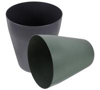 Operitacx Bote de Basura de Baño Simple de Plástico Ovalado sin Tapa, Diseño Práctico y Funcional Apertura Amplia, Pack de 2 Unidades para Baños y Casas