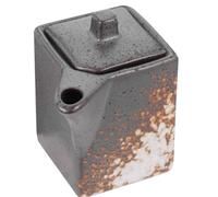Operitacx Botella para Condimentos de Cerámica Negra Resistente para Organizar Cocina, Adecuado como Recipiente para Salsa de Soya y Vinagre Hogar
