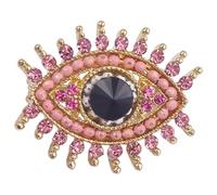 Operitacx Broche de Mal de Ojo Gemas de Imitación, Accesorio Liviano y Resistente al Óxido de Metal Rosa para Ropa y Bufandas, Diseño Elegante y Moderno para Mujer