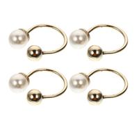 Operitacx Broche de Perlas de Seguridad Aleación Dorada 4 Piezas para Mujer Perlas Artificiales, Fácil de Usar y Seguro para Fiesta y Vida Diaria