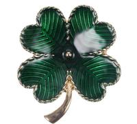 Operitacx Broche de Trébol Vintage Verde de Cuatro Hojas en Aleación, Pin Decorativo Multipropósito para Ceremonias y Accesorios del Día de San Patricio