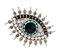 Operitacx Broche Retro Ojo Maligno con Rhinestones Pin de Metal para Chal y Bufanda Broche Elegante para Mujer Decoración Vintage Duradera