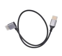 Operitacx Cable de Vídeo 8k para Monitor Conector Angular y PVC Negro | Aleación de Aluminio, Cobre Estañado, Diseño Fino y Flexible, para Proyector y Cine en Casa