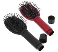 Operitacx Caja de Almacenamiento Portátil para Peine y Cepillo Secreto Seguro, 2 Piezas Pequeño Rojo y Negro, Plástico Resistente para Viaje y Cuidado del Cabello