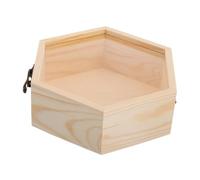 Operitacx Caja De Recuerdos De Madera De Pino Con Tapa De Cristal Hexagonal, Organizador Versátil Para Joyería y Flores Secas, Caja Decorativa Para Obsequio y Almacenamiento Hogar
