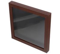 Operitacx Caja de Sombra Cuadrada Vitrina con Vidrio Transparente de Madera Nogal 33x33 Cm Soporte para Camisetas Deportivas para Exhibición de Uniformes de Fútbol, Baloncesto y Béisbol