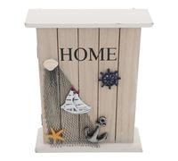 Operitacx Caja Decorativa de Madera para Llaves con Capacidad Grande y 6 Posiciones, Estilo Mediterráneo Rústico para Recepciones de Hotel y Hogares