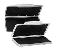 Operitacx Caja Protectora Rígida para Disco Duro SSD M.2, Estuche Compacto para 2 Unidades, Resistente a Golpes y Agua, Material PP, Almacenamiento Portátil para Electrónica, Color Gris