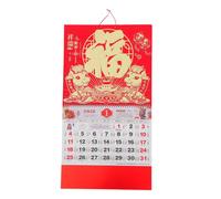 Operitacx Calendario de Pared Año del Caballo con Diseño Chino y Zodiacal Decoración Lunar Asiática para Oficina o Restaurante Planificador Mensual Festivo