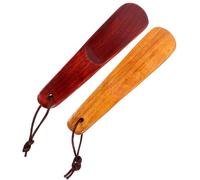 Operitacx Calzador de Mango Corto para Personas Mayores y Embarazadas, Diseño Compacto y Liviano de Madera, 2 Piezas Ideales para Viajar y Uso Doméstico