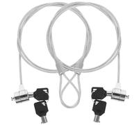 Operitacx Candado Cable de Seguridad para Portátil 1,2 M 2 Unidades, Kit Antirrobo para Laptop, Cierre Llave, Resistente Acero, Uso en Oficina y Exteriores, Color Negro