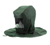 Operitacx Capucha para Chorro de Arena con Visor Acrílico Transparente, Máscara de Arena para Trabajo Industrial, Casco para Arenado, Lijado y Pulido, Ideal para Talleres y Obras