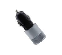 Operitacx Cargador Coche USB Dual Metal Compacto Aluminio Multidispositivo Protección Avanzada Negro Gris