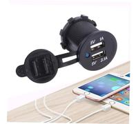 Operitacx Cargador Dual USB para Mechero Coche y Moto Enchufe Compacto con Indicador LED Azul y Resistente al Agua y Polvo Adaptador para GPS y Móviles
