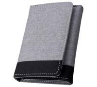 Operitacx Cartera Corta para Hombre de Lona Gris, Tarjetero Pequeño Tipo Billetera de Viaje, Resistente y Flexible, Diseño Compacto para Oficina, Hogar y Exteriores, Organizador de Tarjetas
