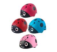 Operitacx Casco Material Abs Diseño de Mariquita Rojo y Protección Añadida de Seguridad Infantil para Bicicleta y Scooter Niñas